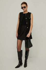 BLACK WRAP SKORT