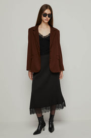 LACE TRIM MAXI SKIRT