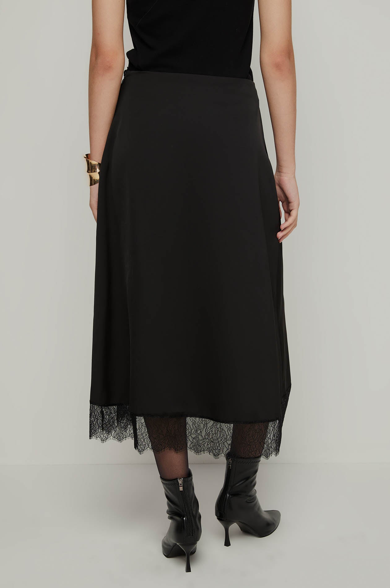 LACE TRIM MAXI SKIRT