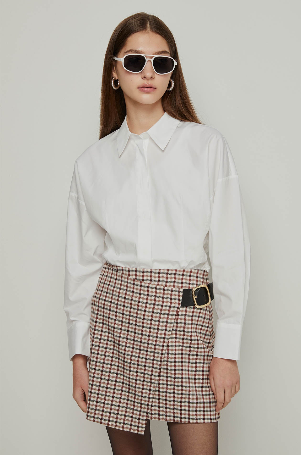 BACK RUCHED LONG SLEEVE SHIRT