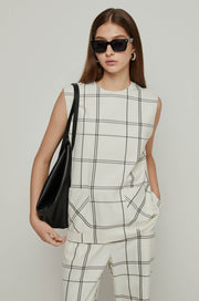 CHECKED SLEEVELESS TOP