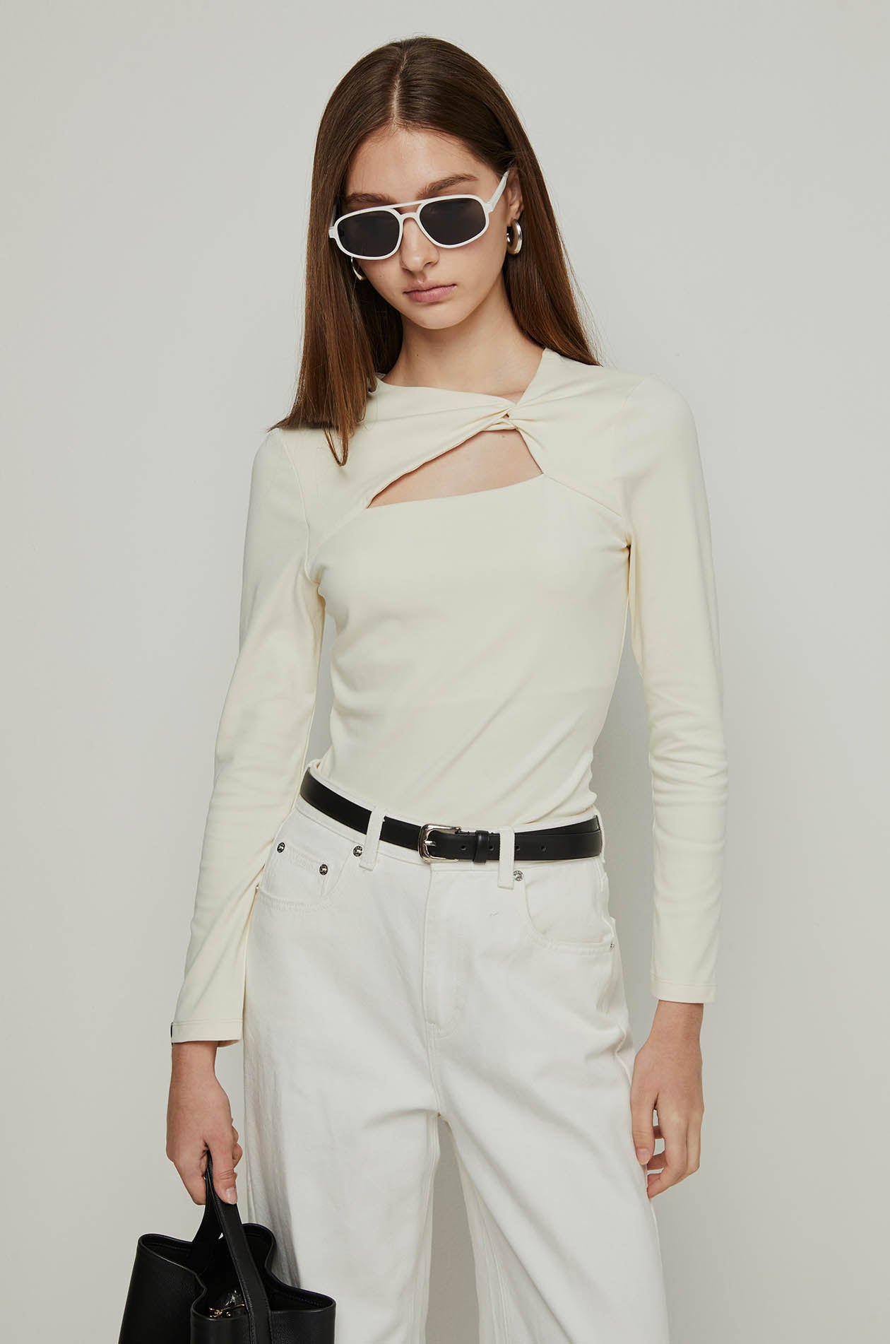 TWIST DETAIL LONG SLEEVE TOP