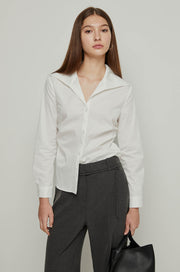 LONG SLEEVE RUCHED WAIST SHIRT