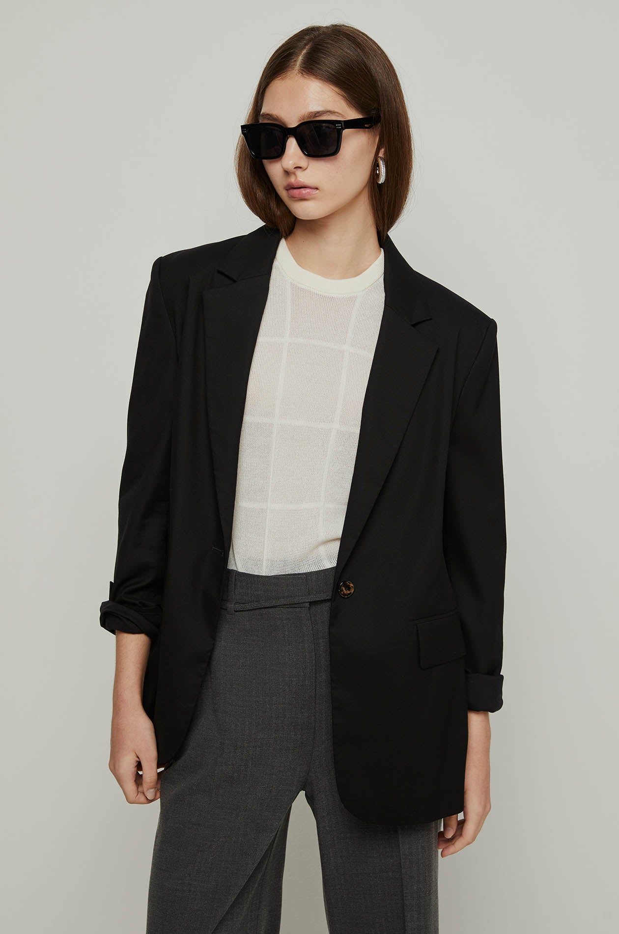 WINDOWPANE CHECKED KNIT VEST