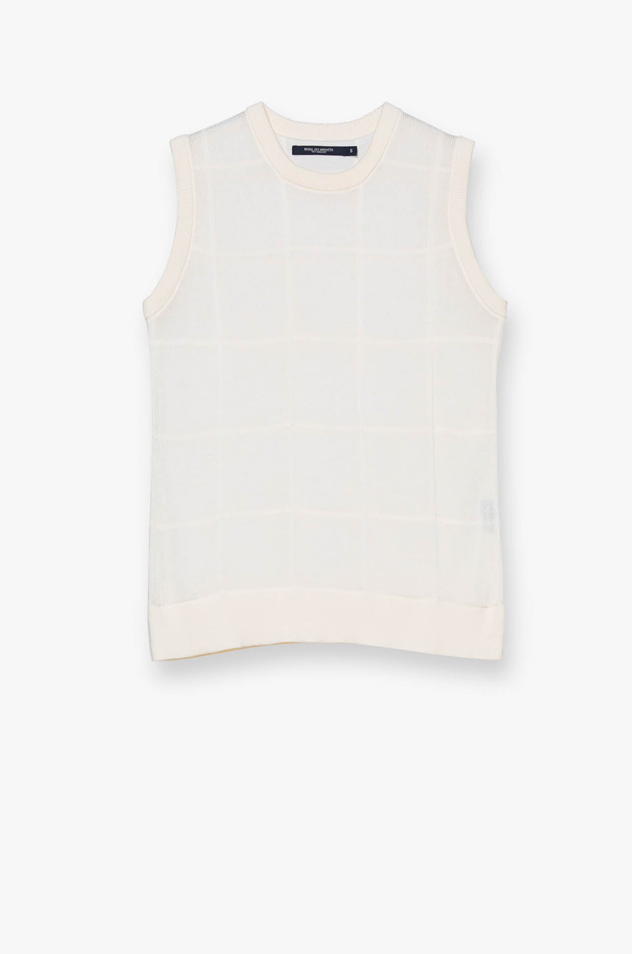 WINDOWPANE CHECKED KNIT VEST