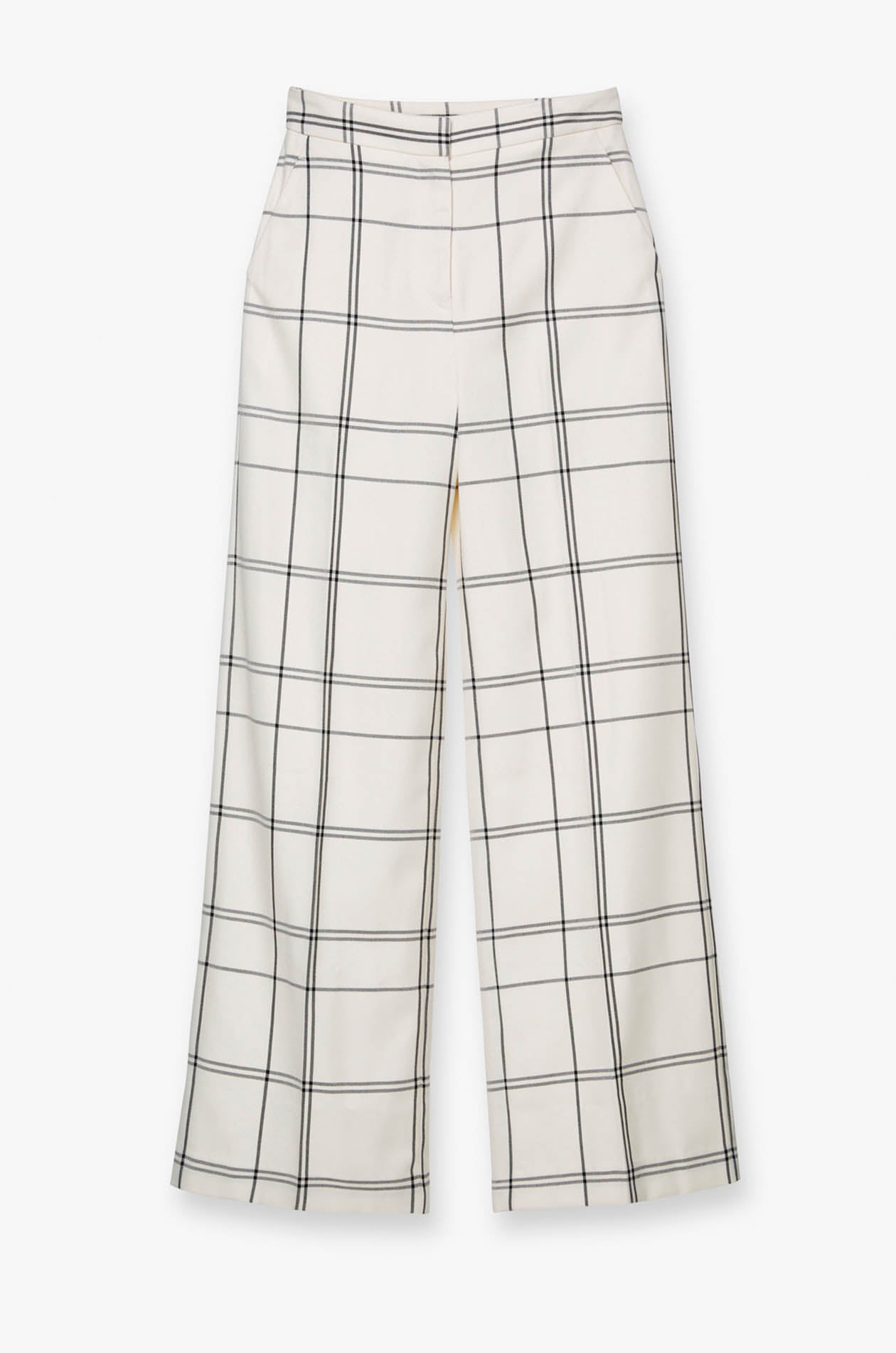 CHECK WIDE LEG PANTS