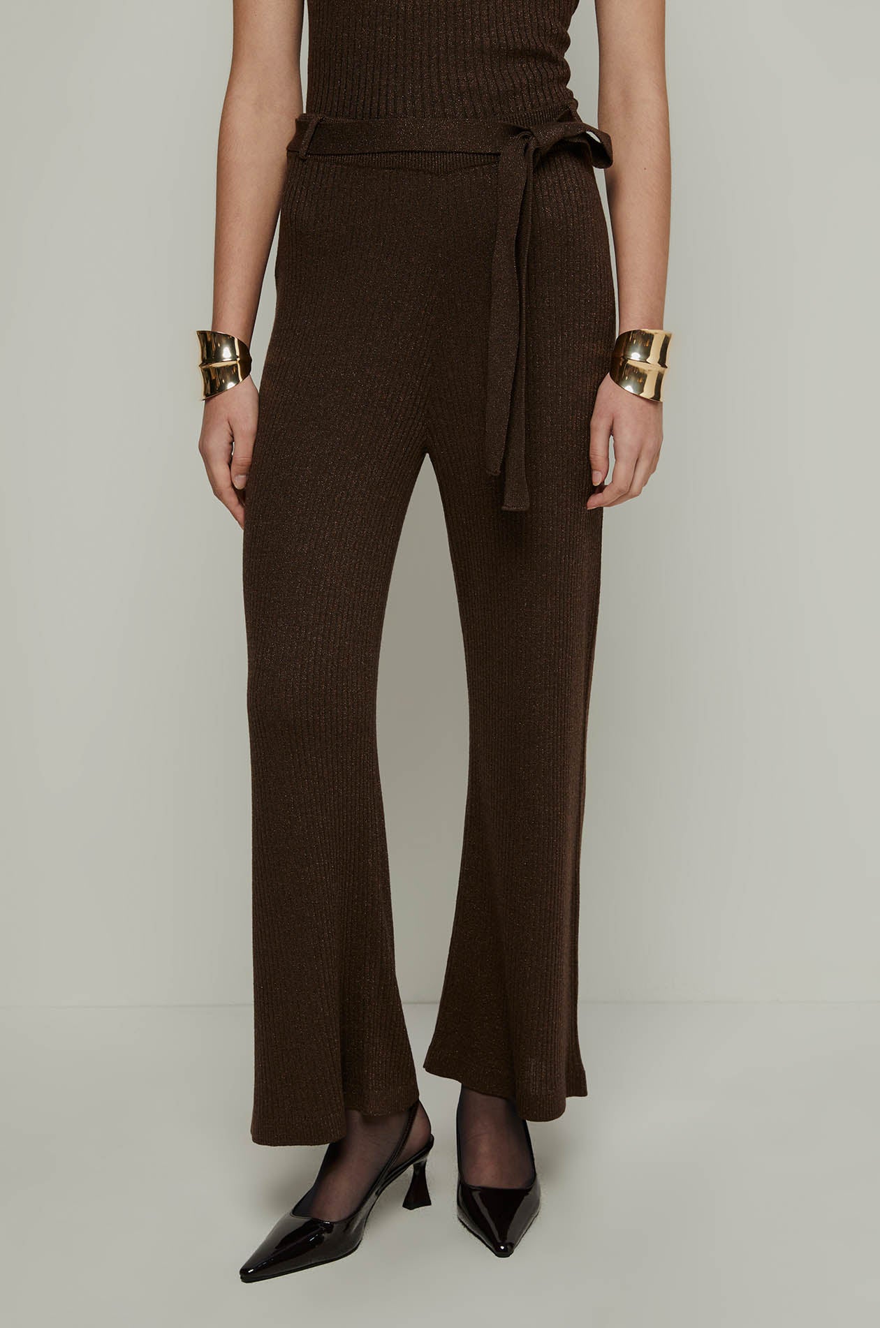KNITTED FLARED PANTS