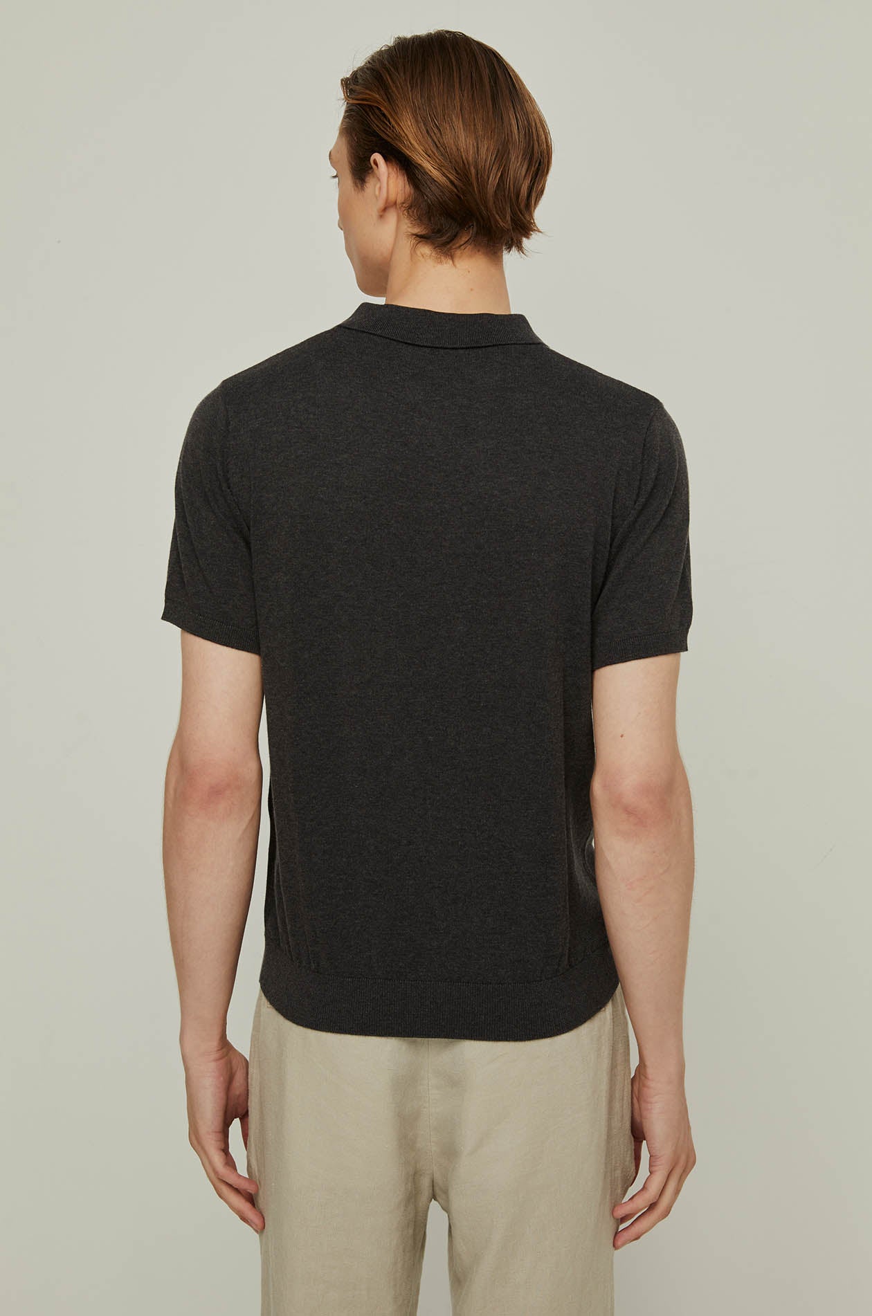 RIR MONOGRAM PANEL KNITTED POLO