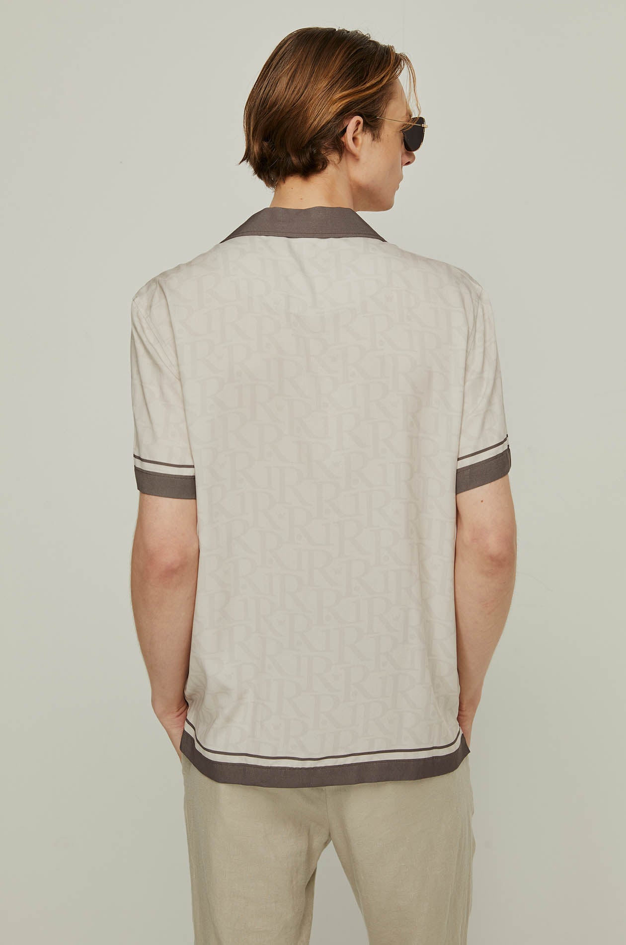 RIR MONOGRAM PRINTED CAMP SHIRT