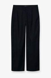TAILORED BLACK BARREL PANTS