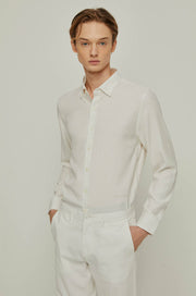 LINEN BLEND LONG SLEEVE SHIRT
