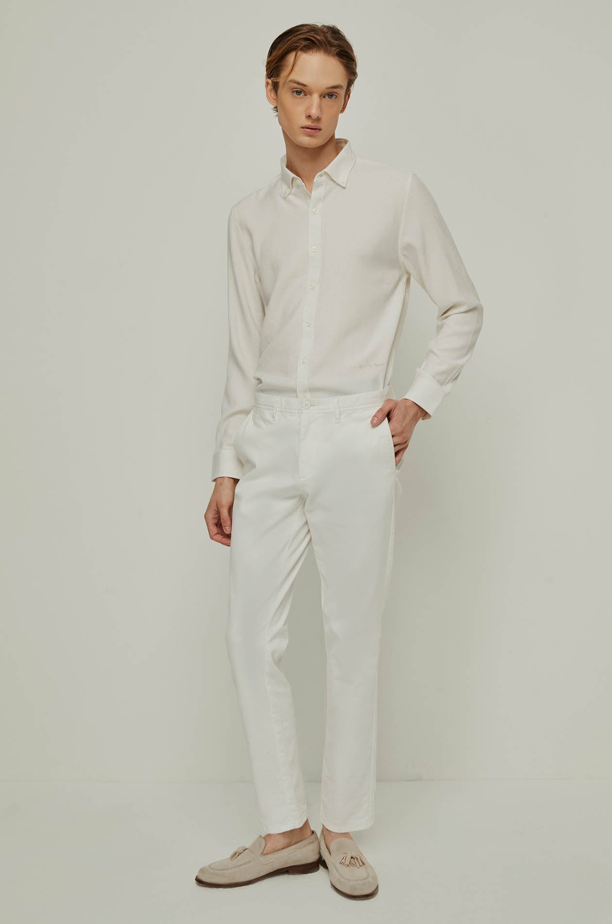 LINEN BLEND LONG SLEEVE SHIRT