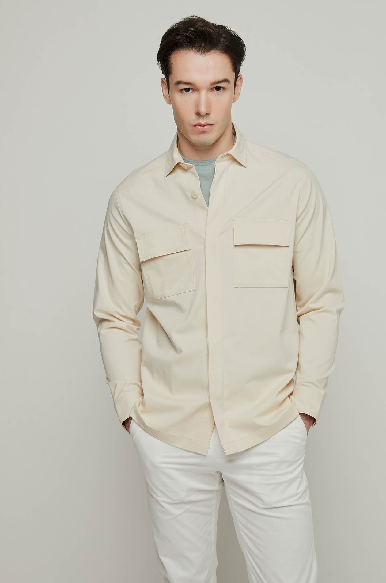 TWILL DOUBLE POCKET OVERSHIRT