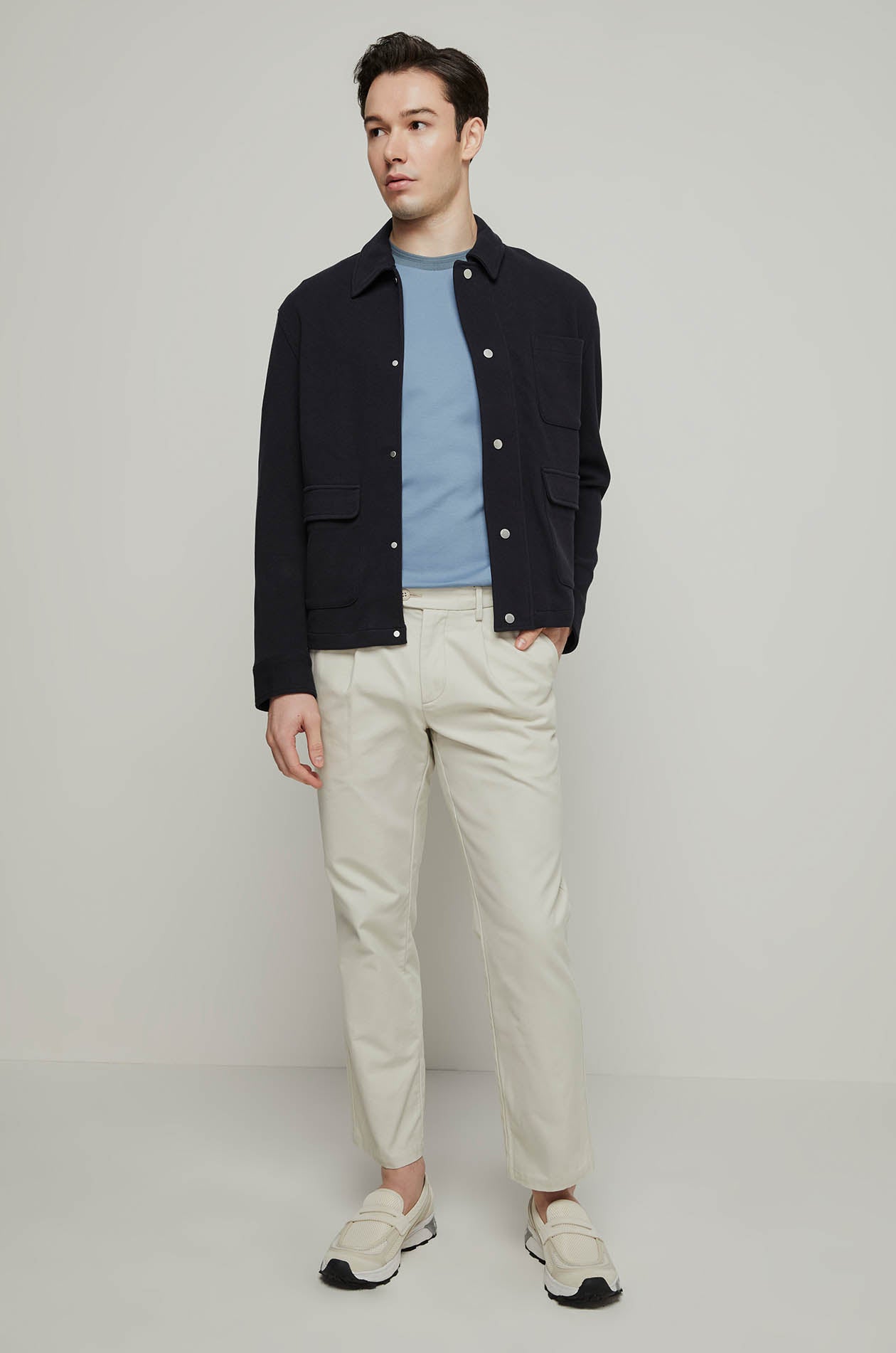 STRIPED JACQUARD COLLAR TEE