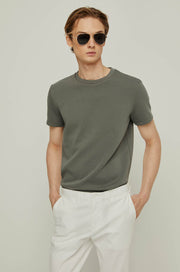 COTTON JERSEY ROUND-NECK TEE