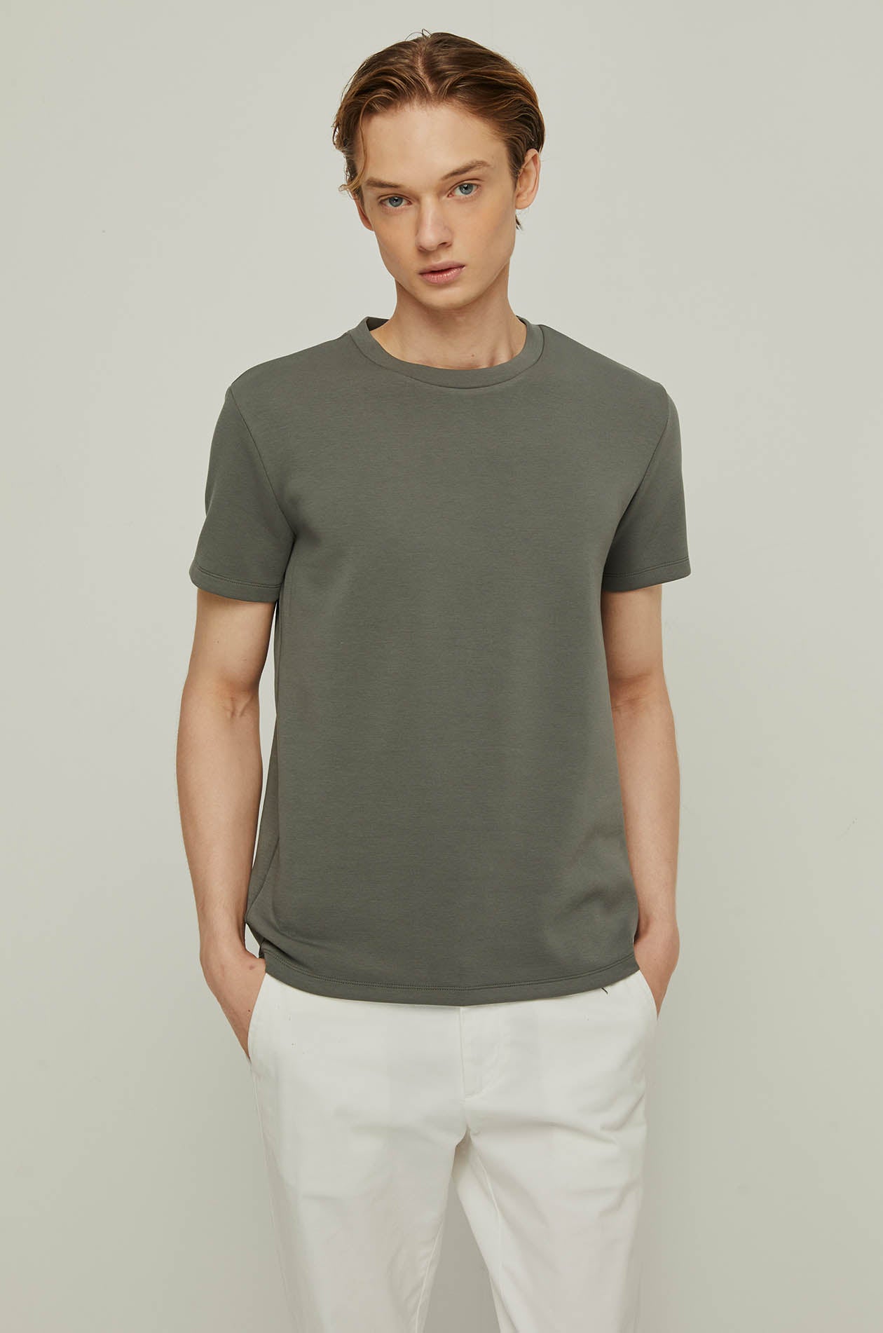 COTTON JERSEY ROUND-NECK TEE
