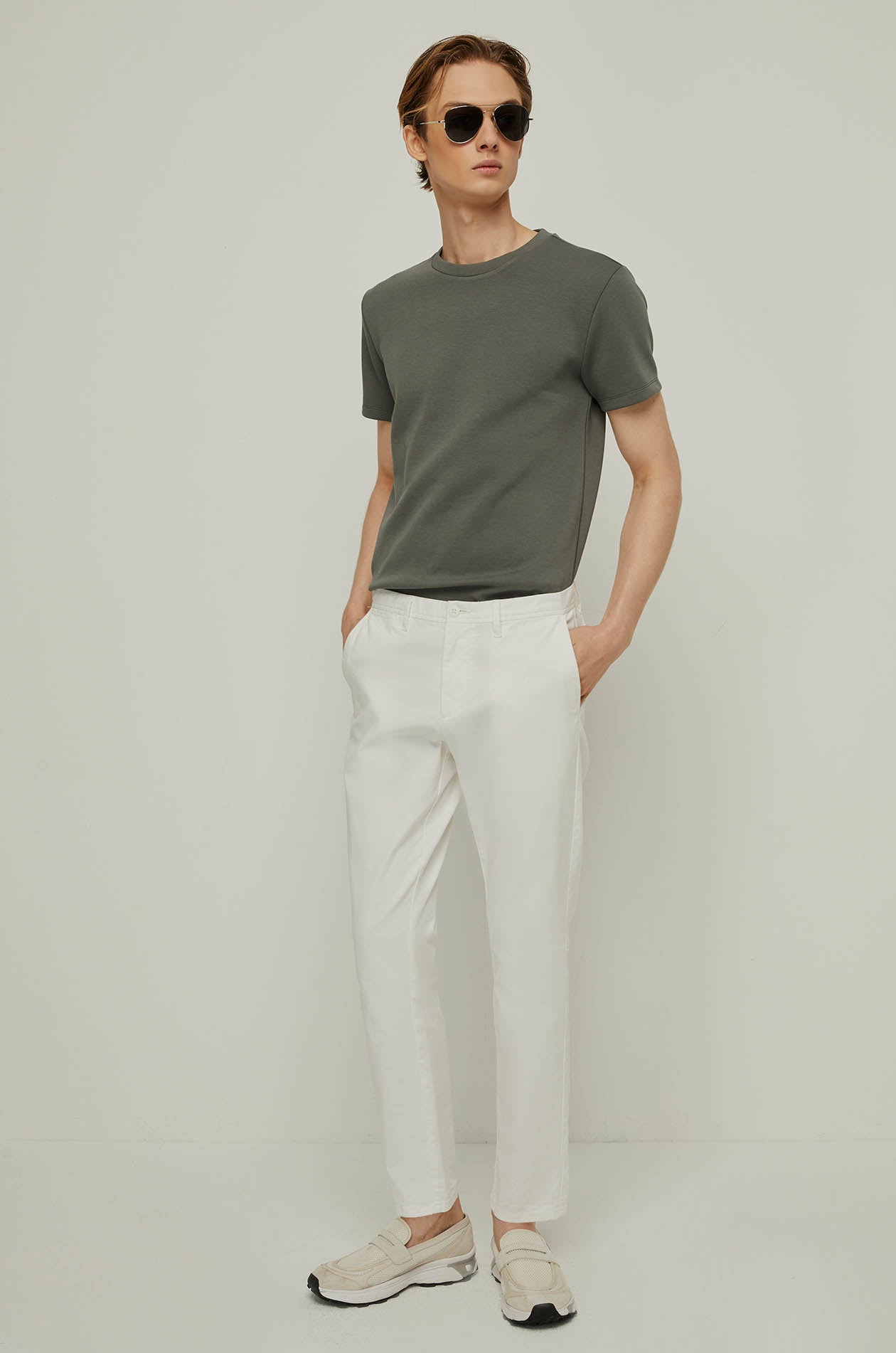 COTTON JERSEY ROUND-NECK TEE