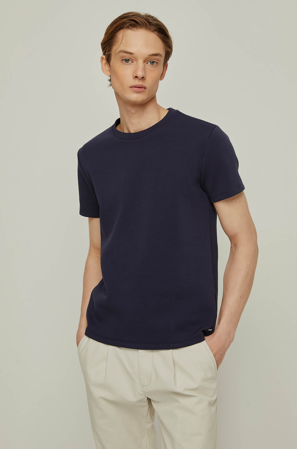 COTTON JERSEY ROUND-NECK TEE