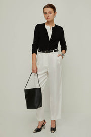 WHITE WIDE-LEG PANTS