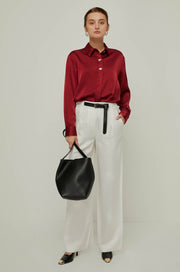 CLASSIC WIDE LEG  BELTED PANTS