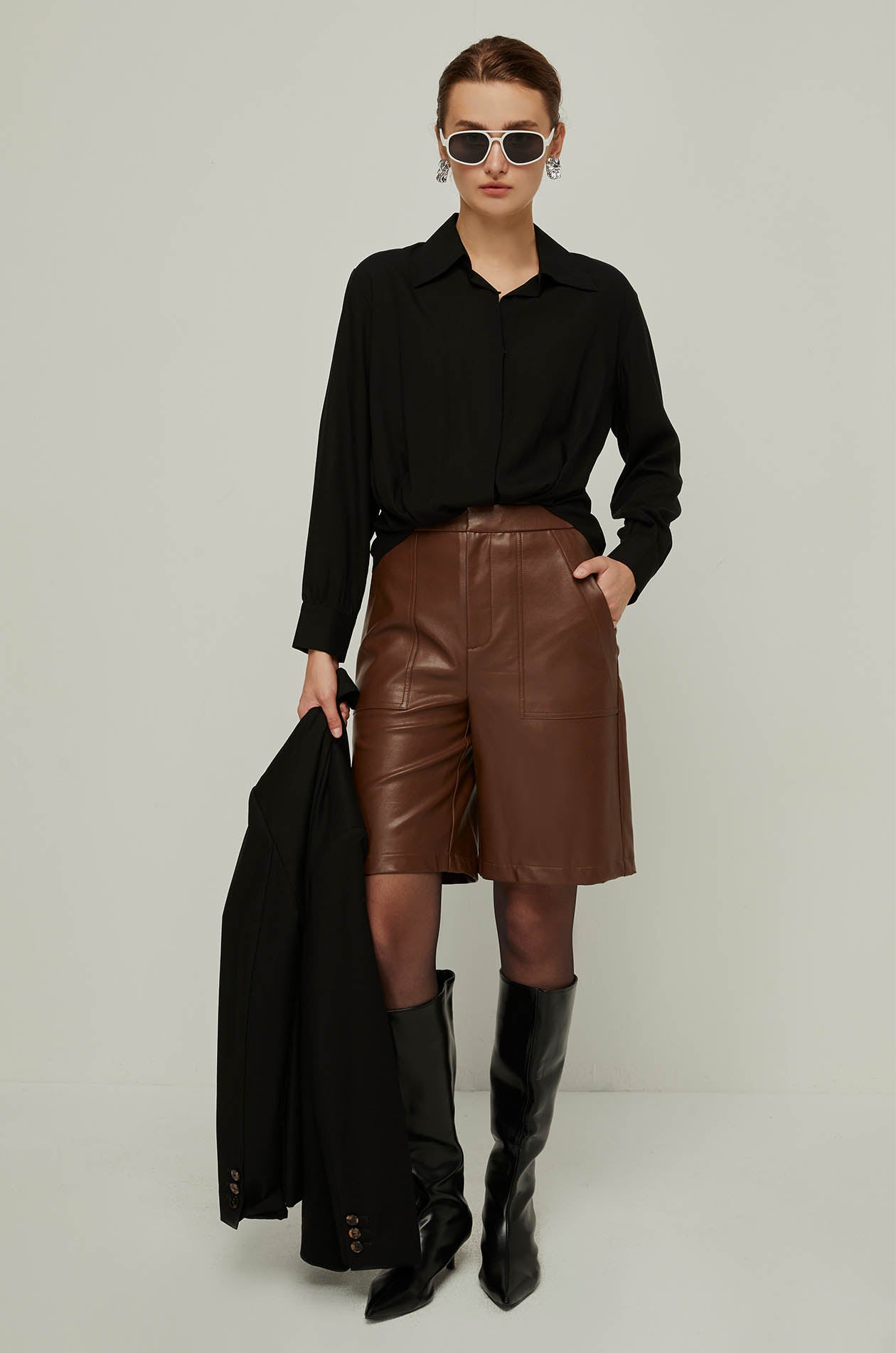 WIDE LEG BERMUDA SHORTS