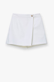 WHITE WRAP SKORT