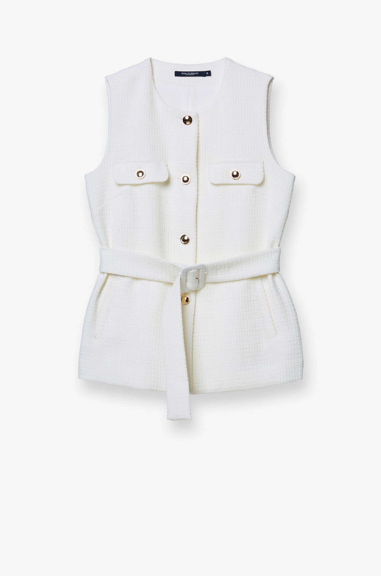 TWEED SLEEVELESS BLOUSE