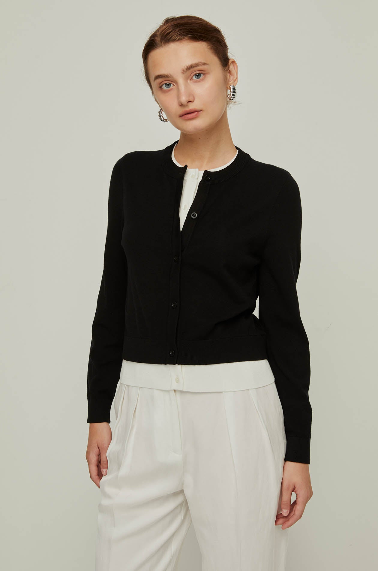 LAYERED KNIT CARDIGAN