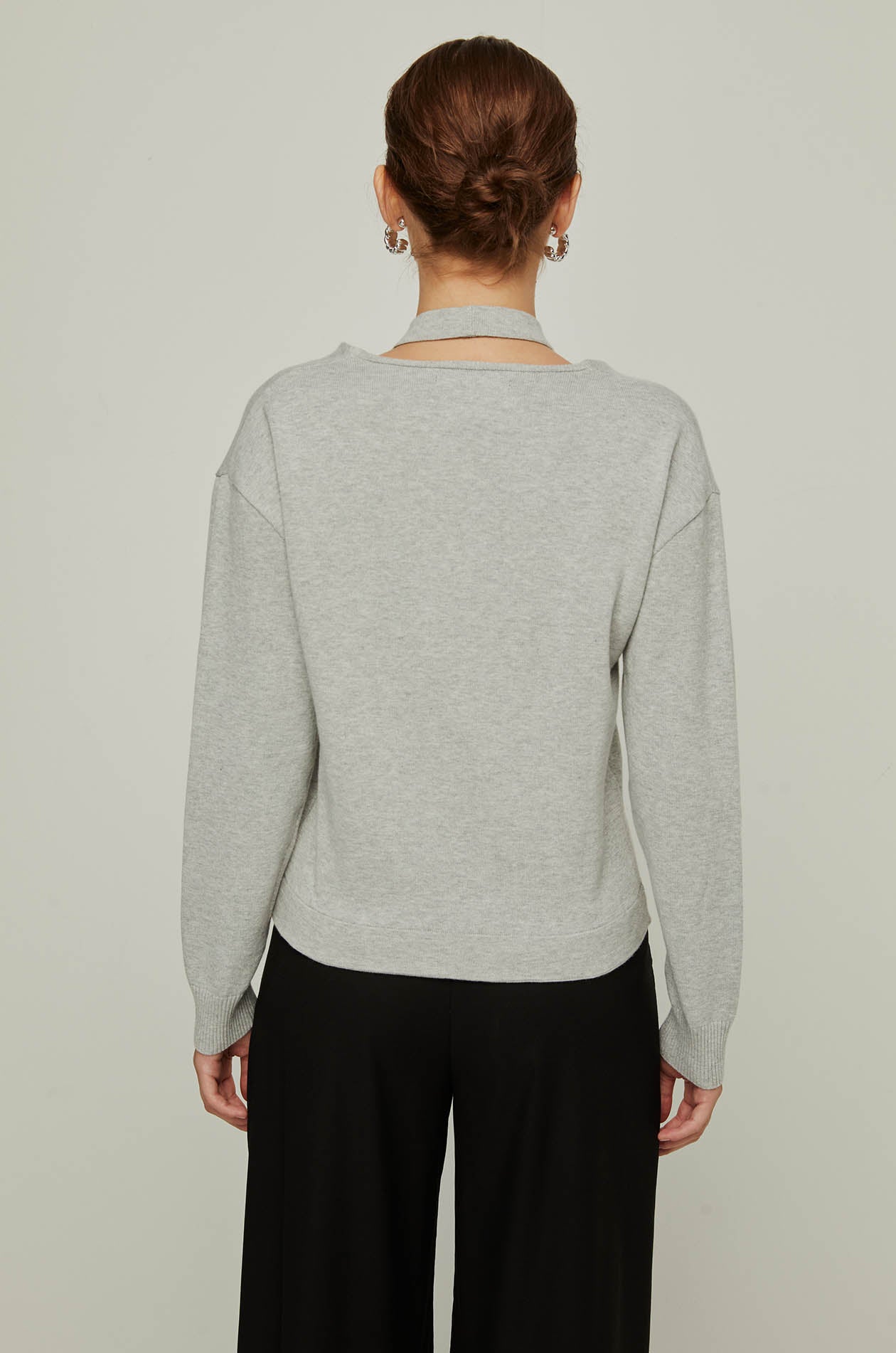 COLLAR PANEL KNIT CARDIGAN