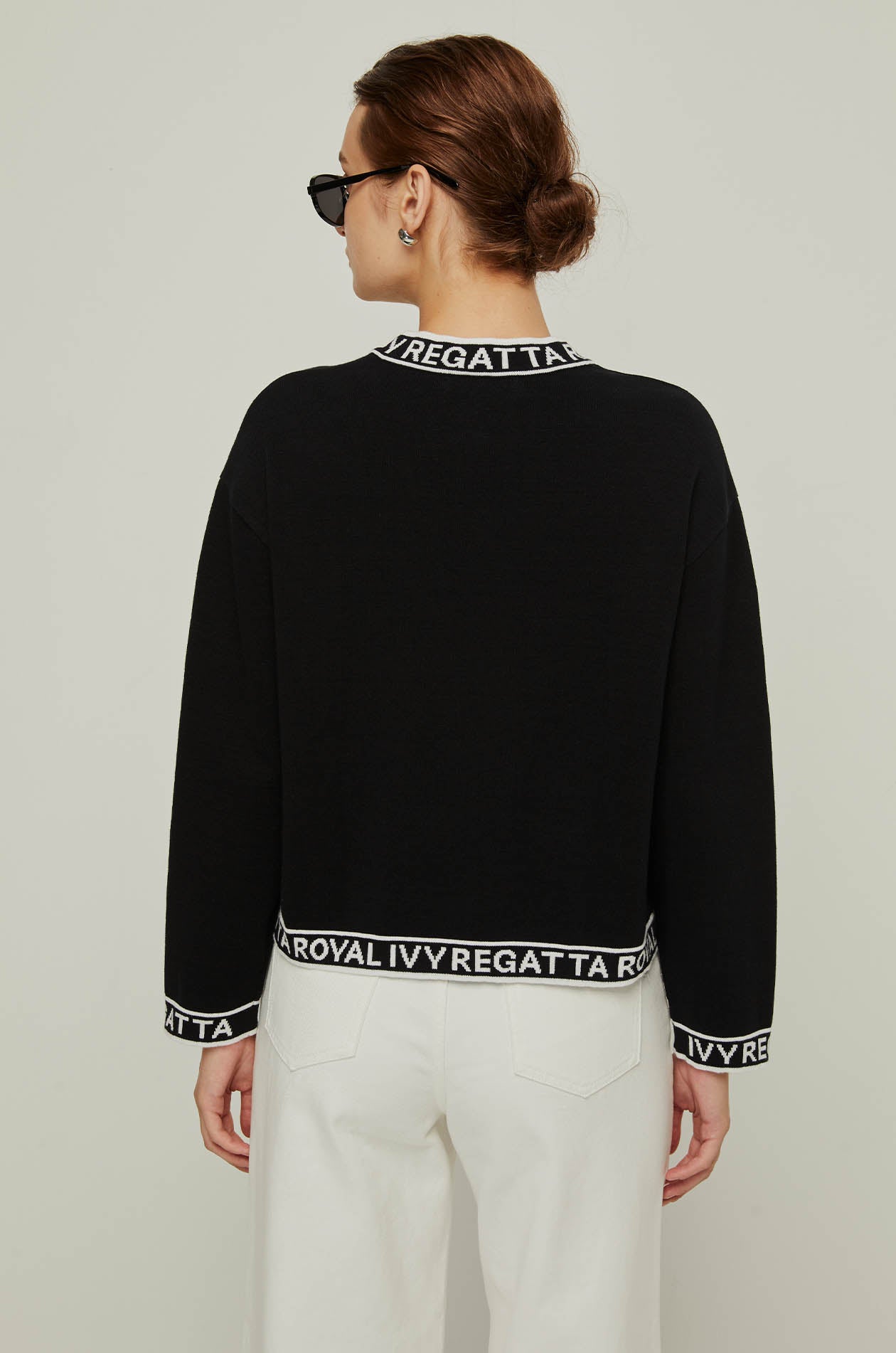 KNITTED LOGO TRIMMED CARDIGAN