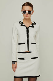 LONG SLEEVE CONTRAST TRIM JACKET