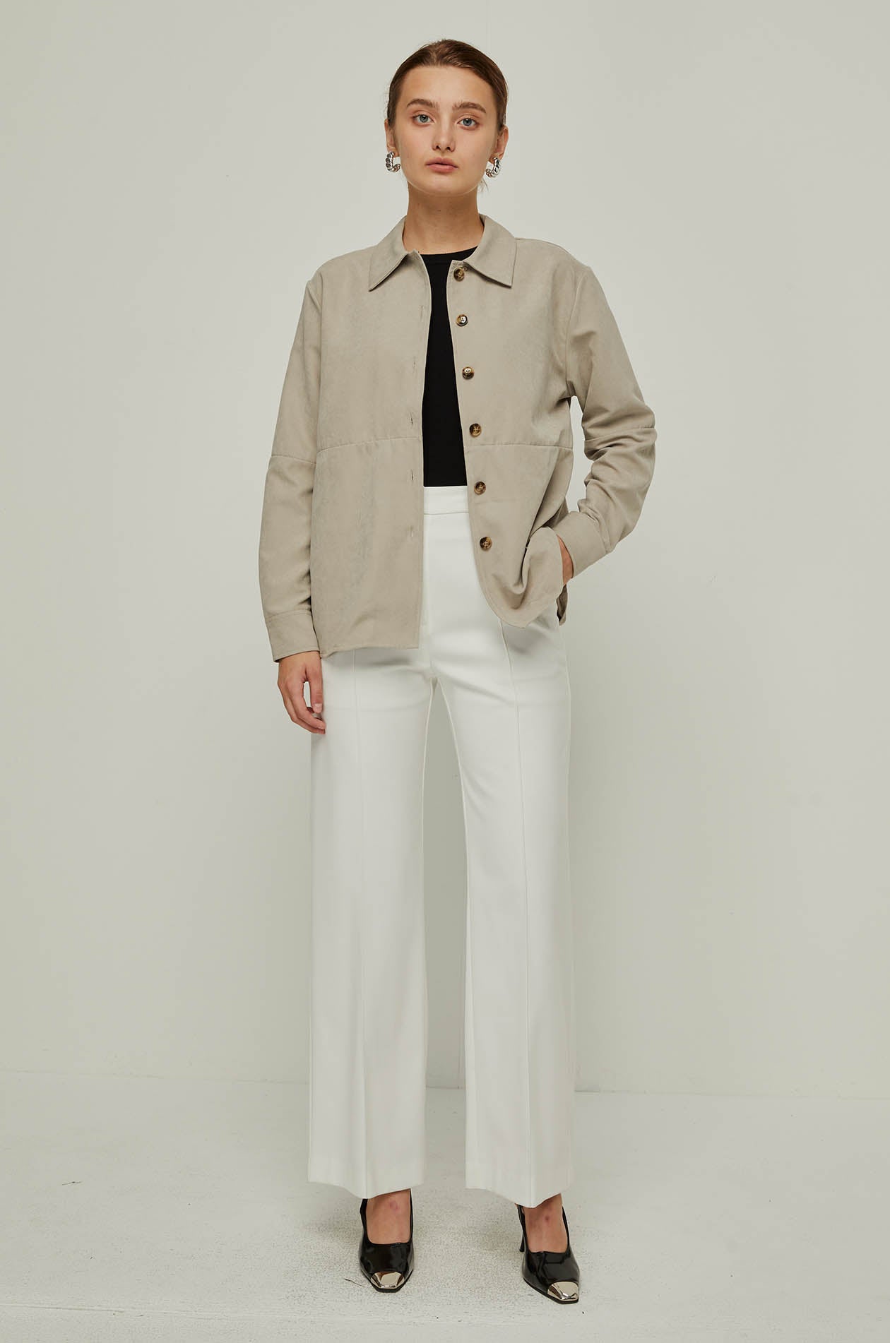 SUEDE BUTTONED JACKET