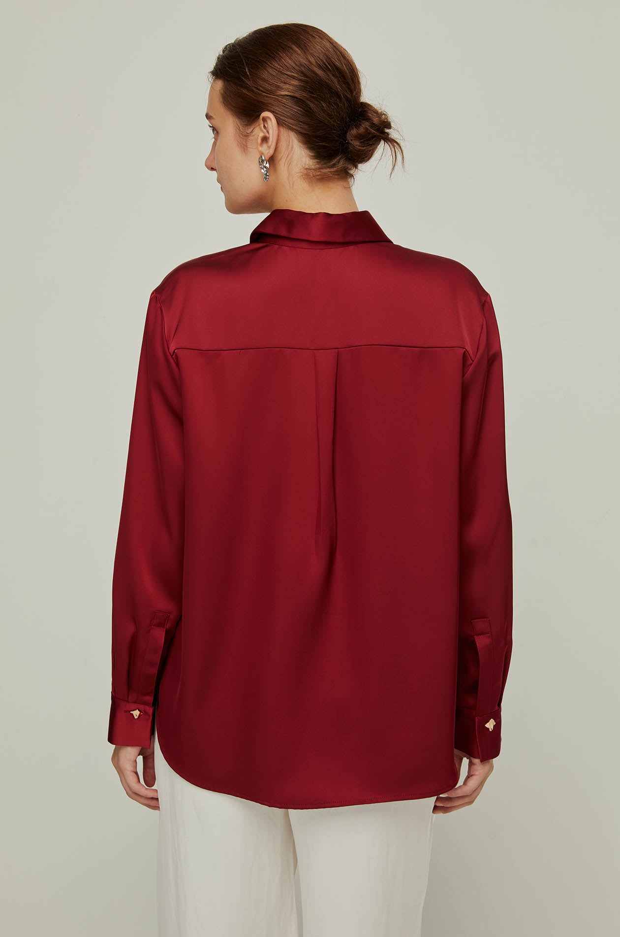 GOLD BUTTON SATIN SHIRT