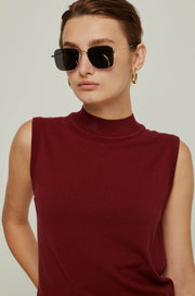 MOCK NECK SLEEVELESS TOP