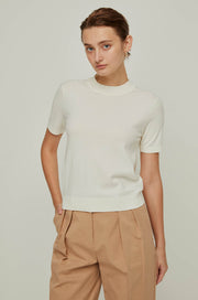 SHORT SLEEVE CREW NECK TOP