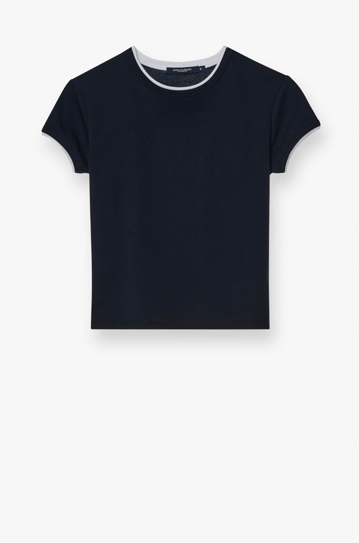 CONTRAST LAYERED TRIM BABY TEE