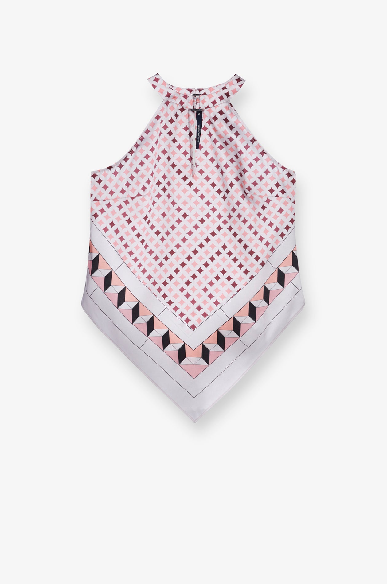 GEOMETRIC PRINTED HALTER TOP