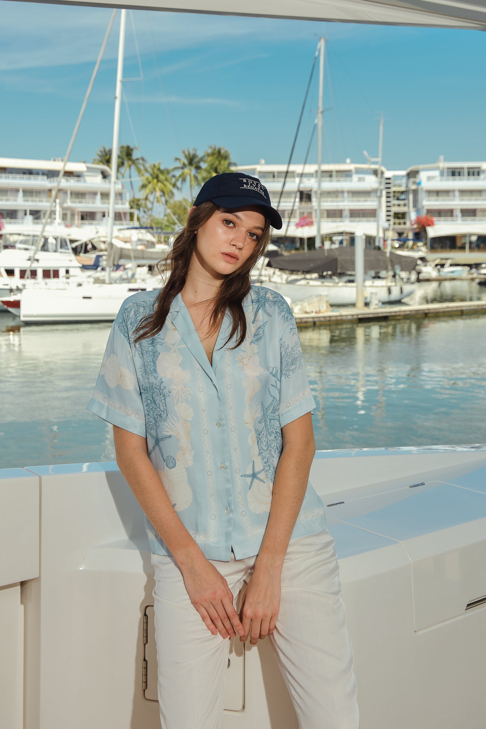 COASTAL PRINT CAMP COLLAR SHIRT