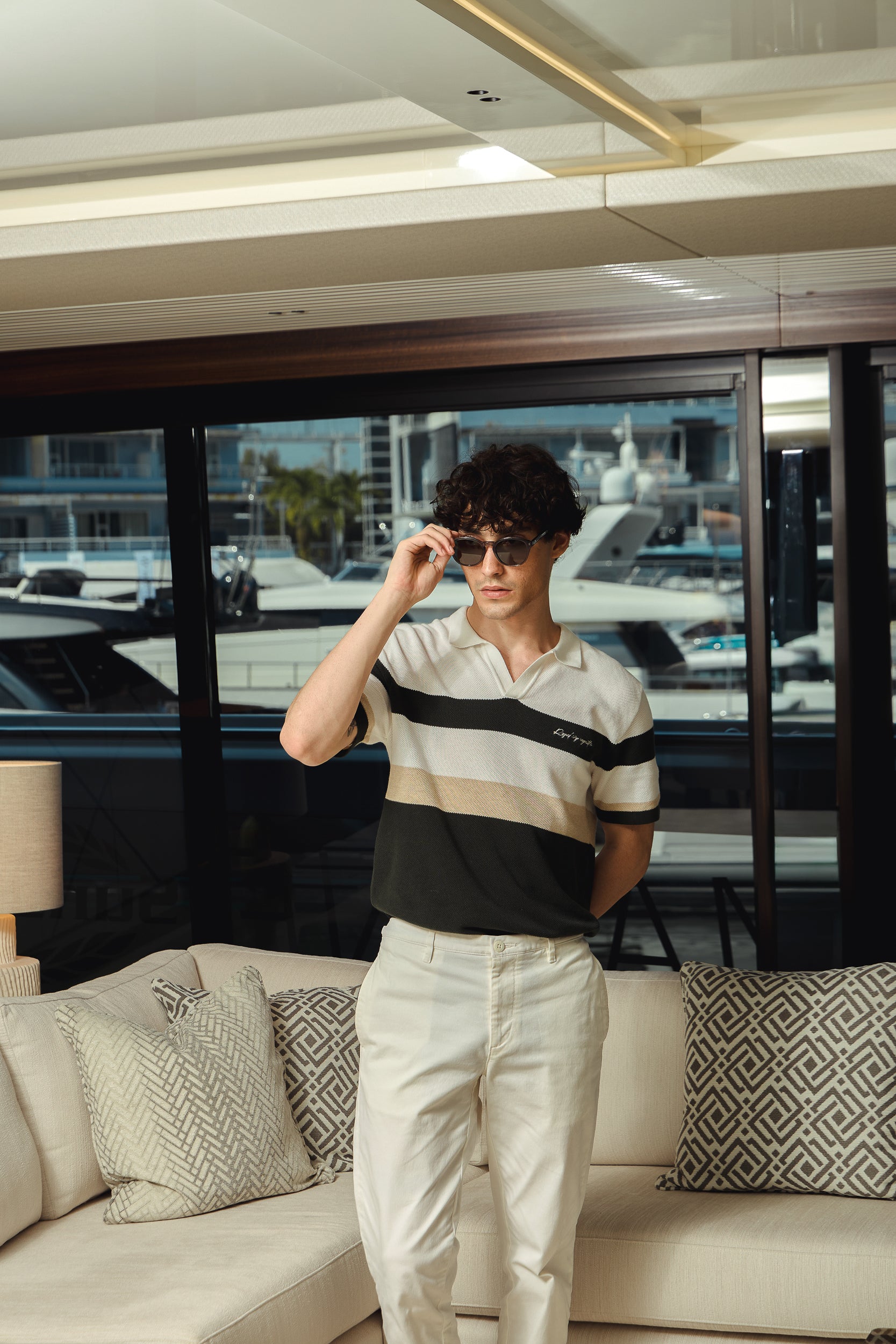 COLOUR BLOCK PIQUE KNIT POLO