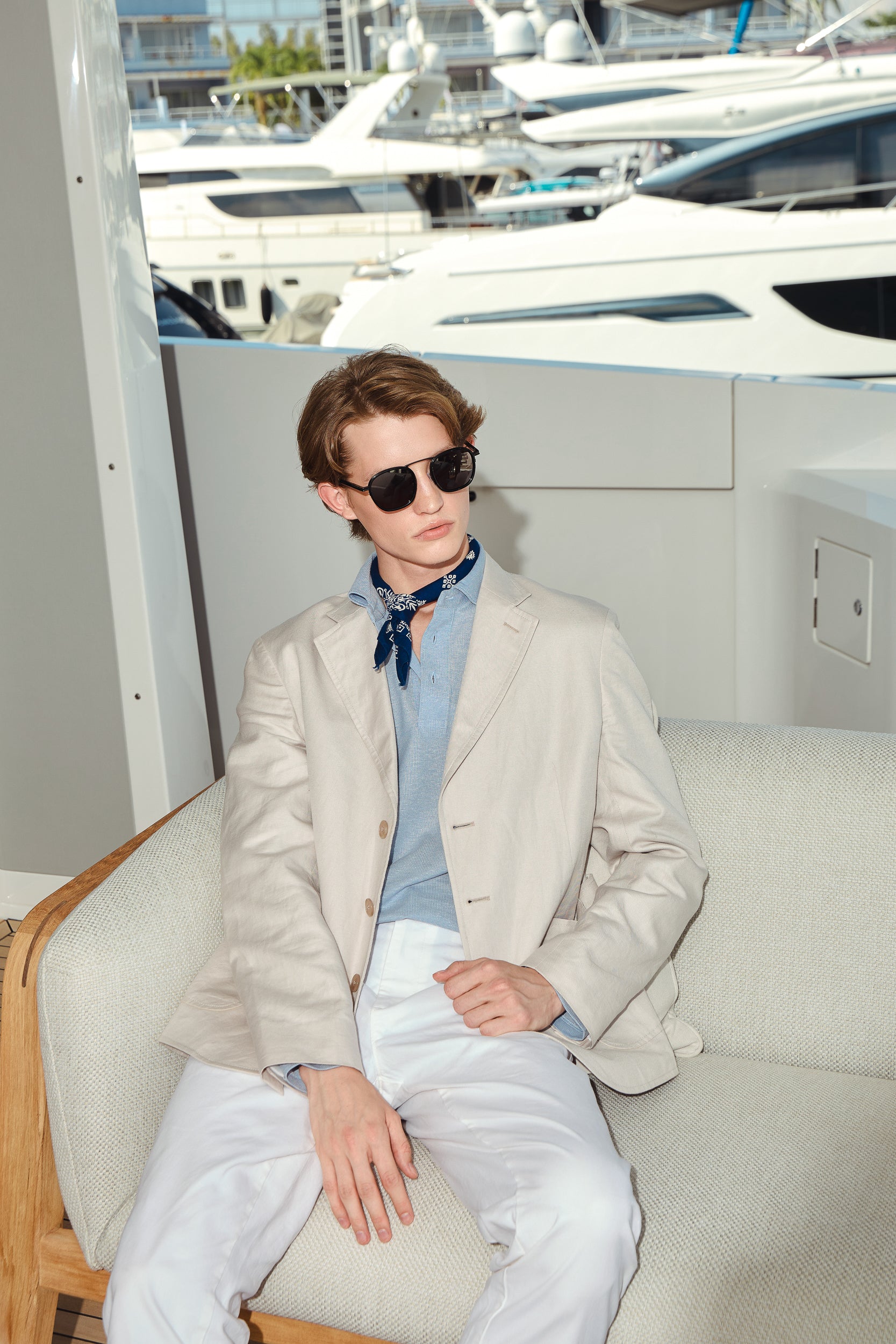 LIGHT GREY LINEN BLAZER