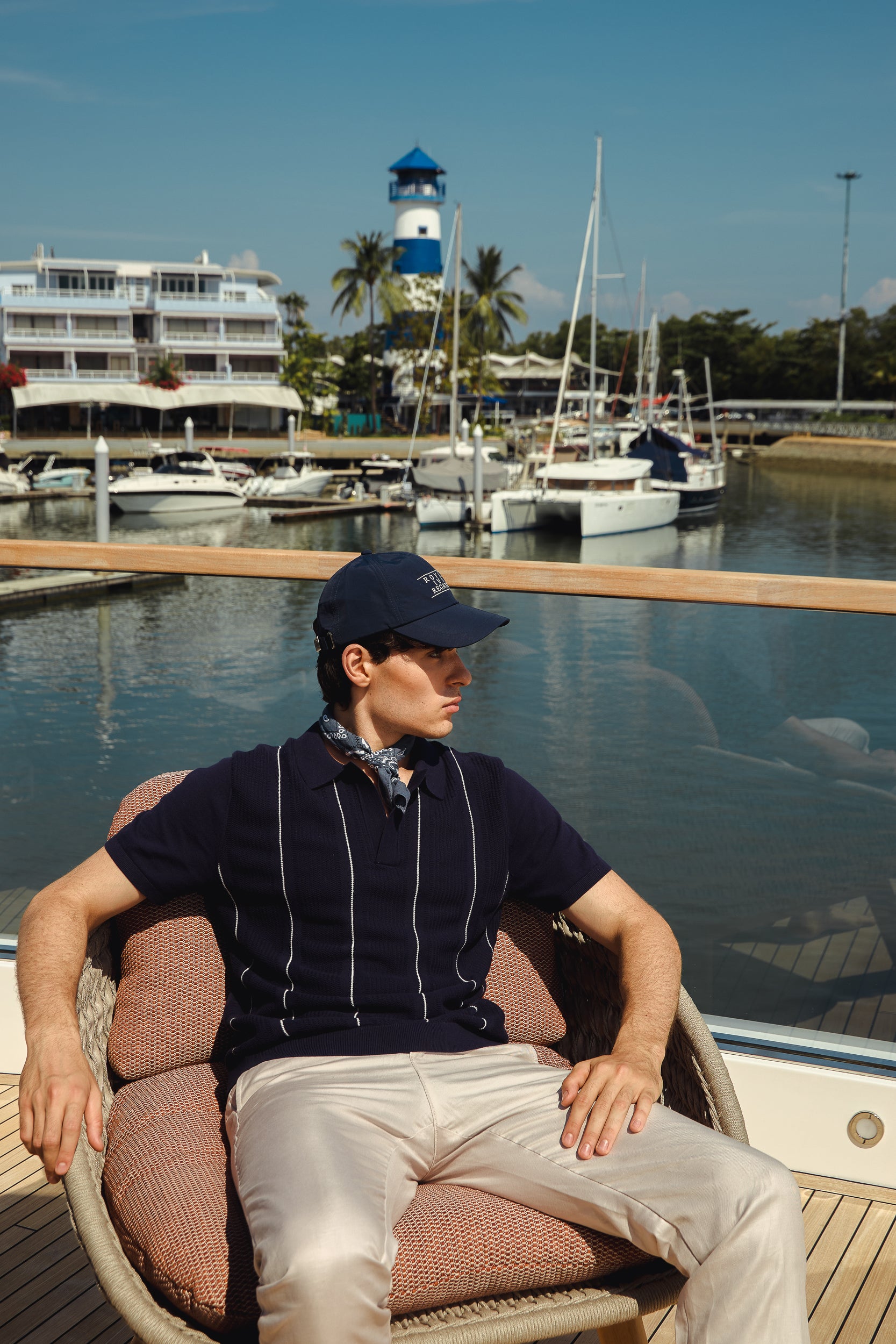 STRIPED KNIT POLO SHIRT