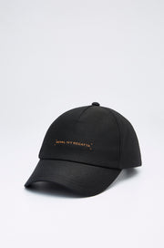 BLACK HIGH-DENSITY LOGO CAP