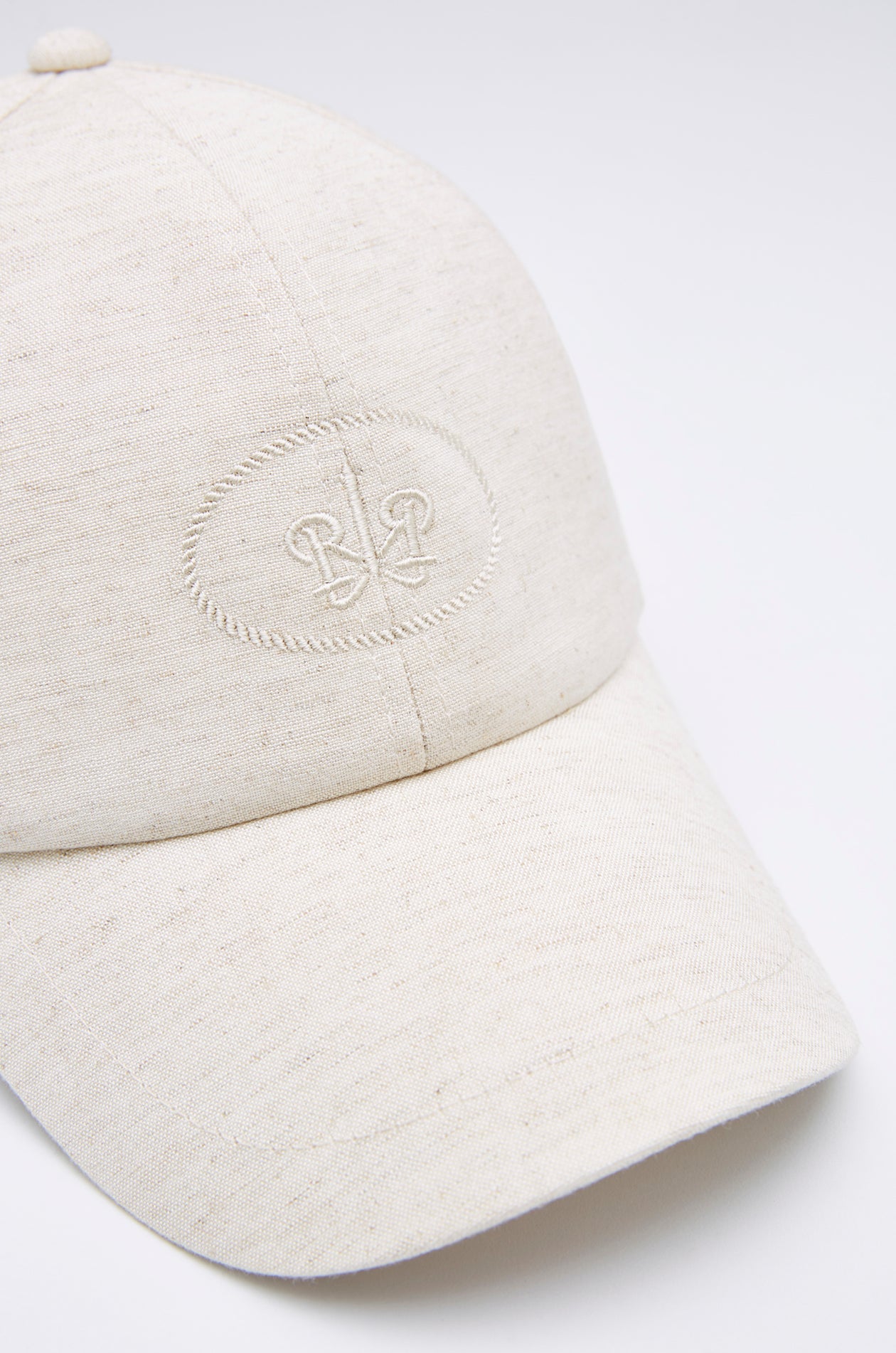 EMBROIDERY LOGO LINEN CAP
