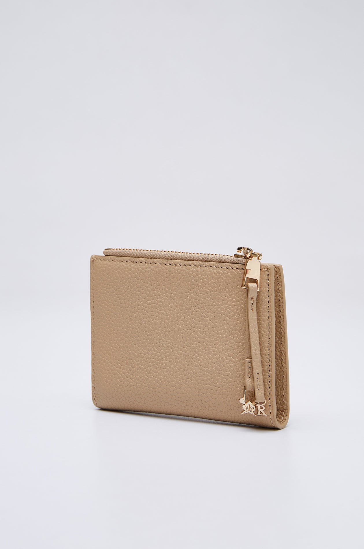 LEATHER WALLET WITH LOGO CHARM