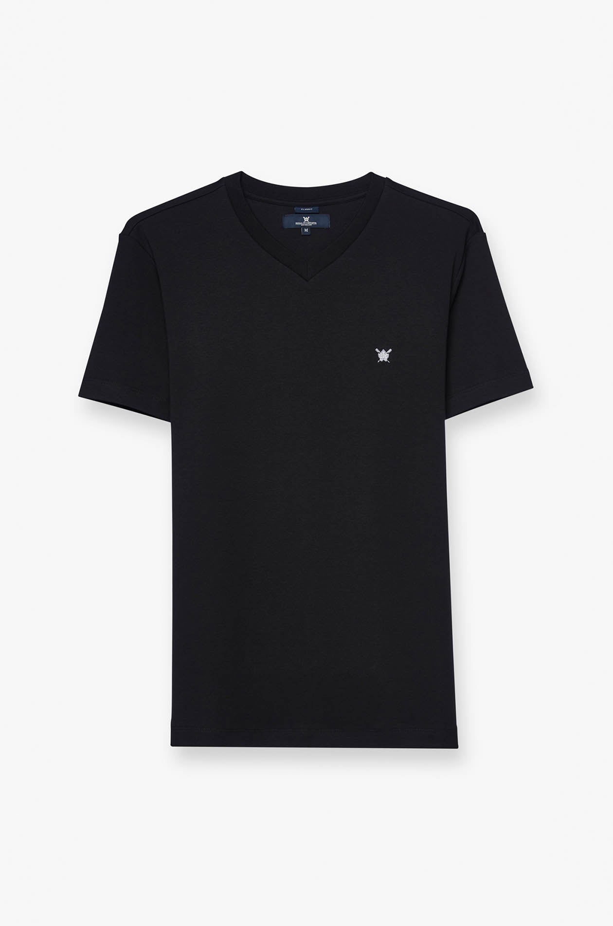 เสื้อยืดคอวีผ้าฝ้ายเจอร์ซีย์