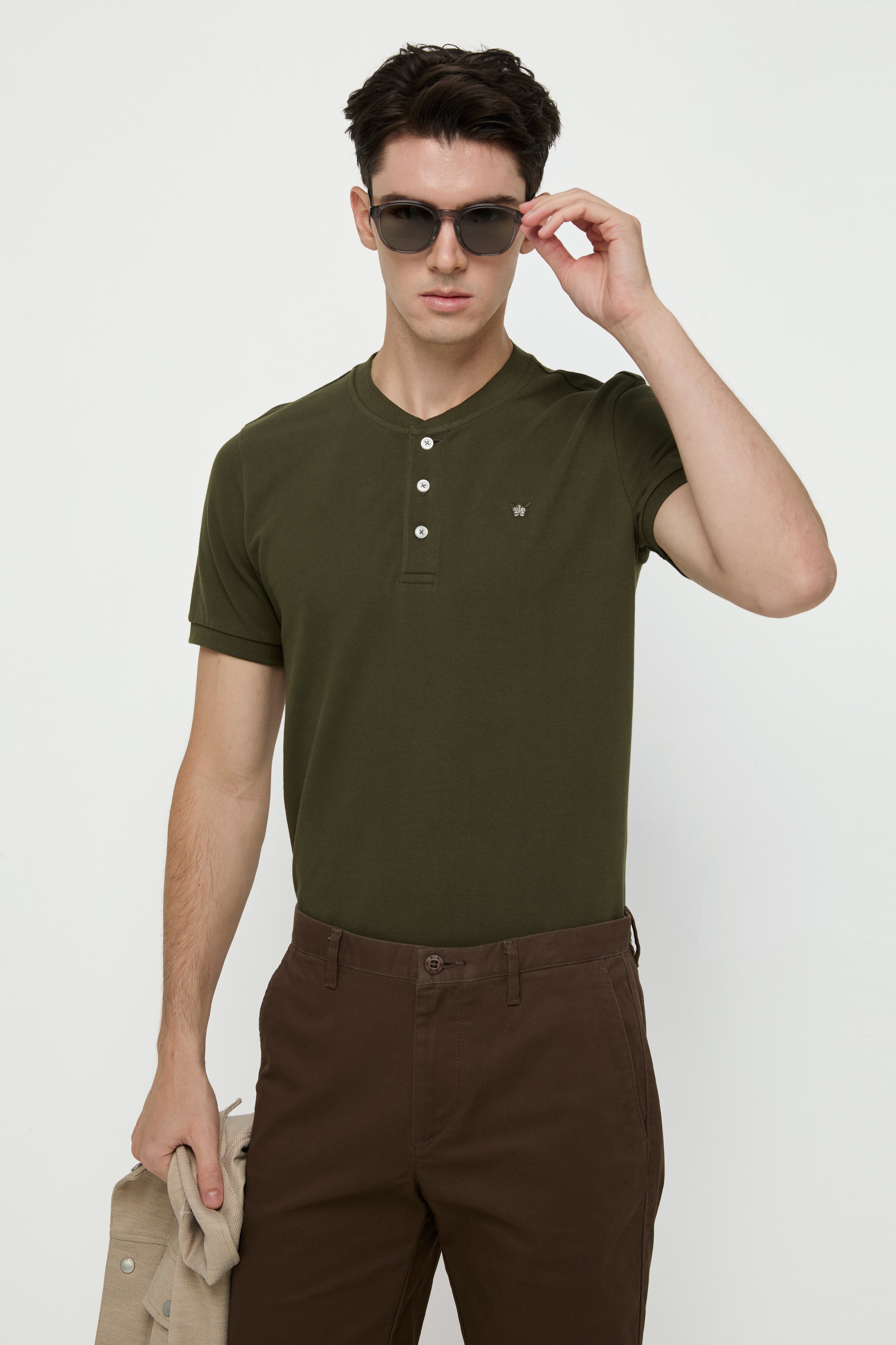 PIQUE HENLEY TEE