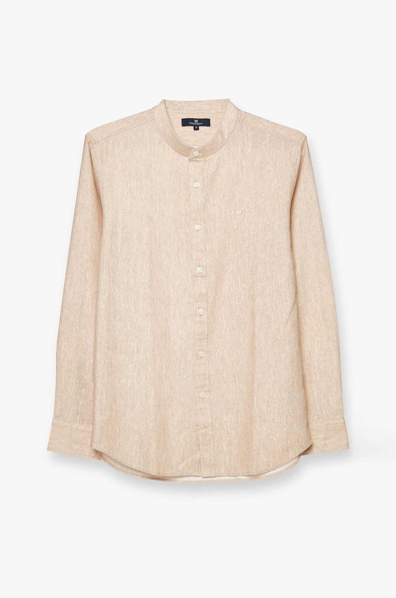 LINEN MANDARIN COLLAR SHIRT