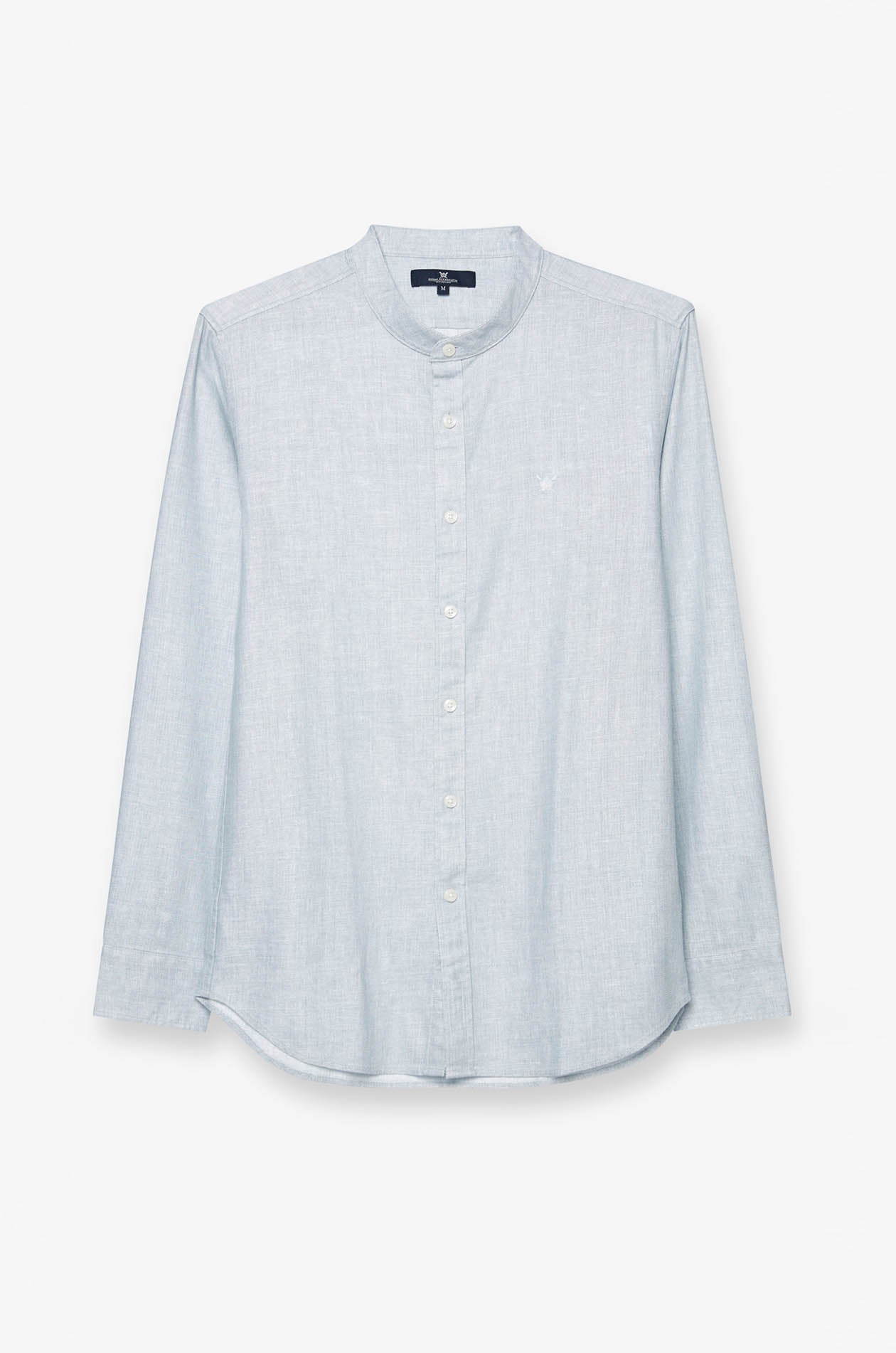 LINEN MANDARIN COLLAR SHIRT