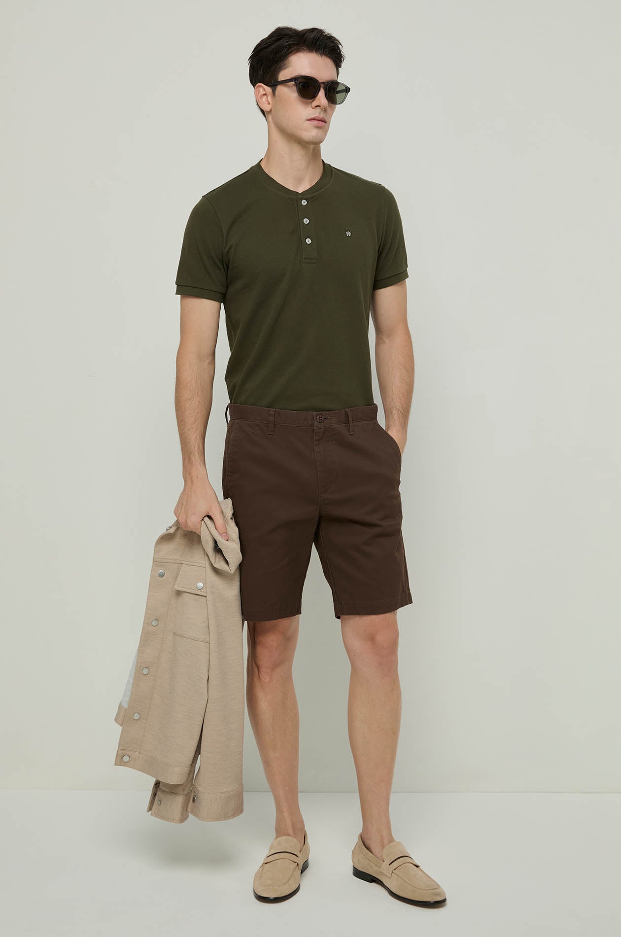 PIPING WAIST CHINO SHORTS