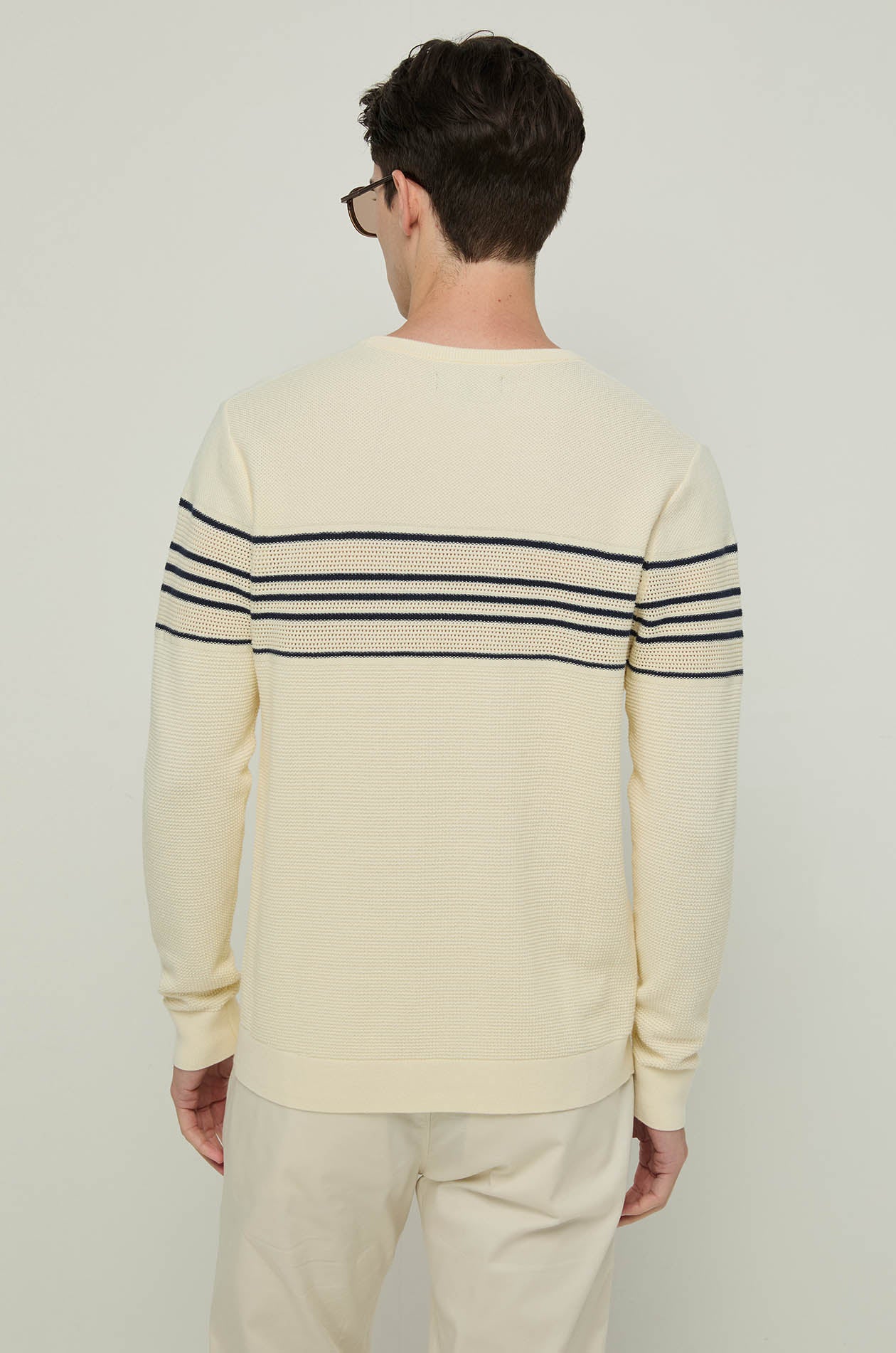 KNITTED STRIPE LONG-SLEEVE TEE